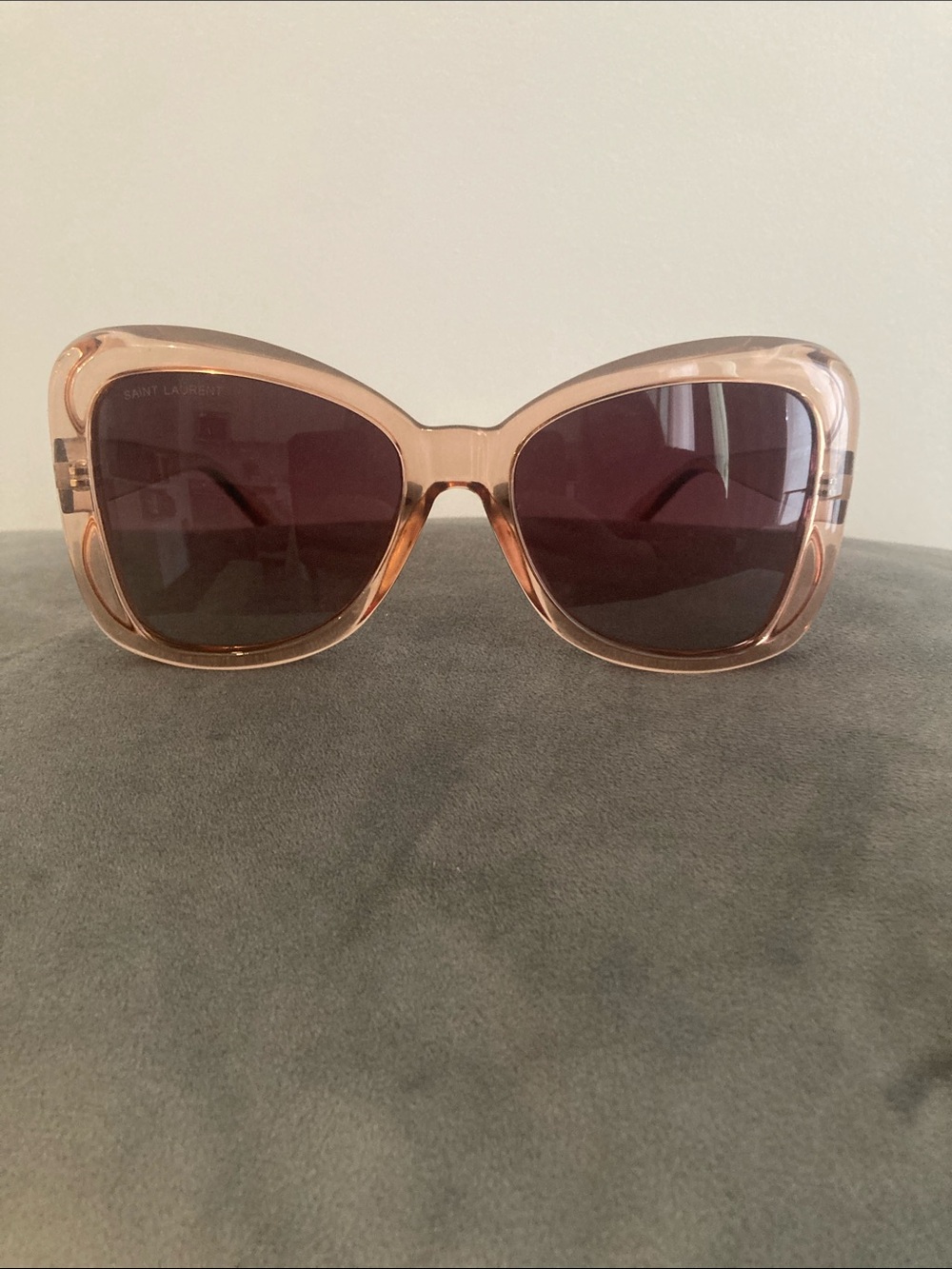 Saint Laurent Blush Transparent Oversized Sunglasses